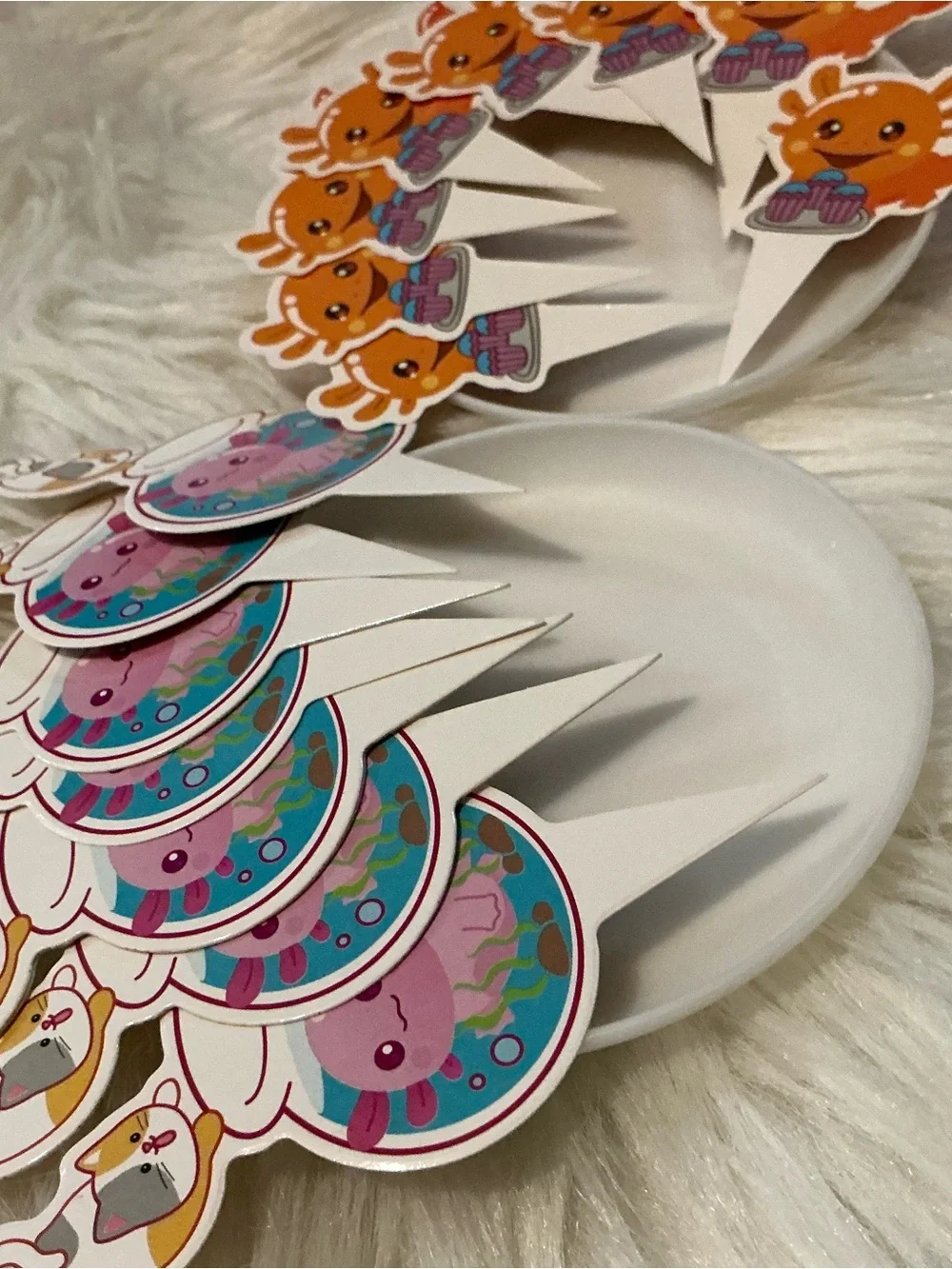 Cute Axolotl cupcake toppers for birthday party